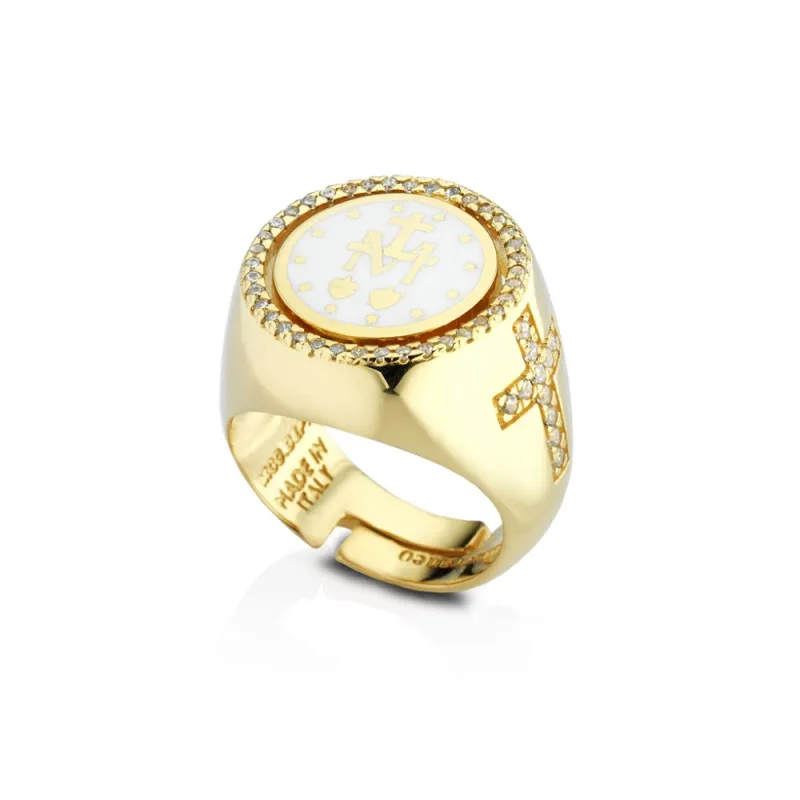 Anello sigillo in argento dorato mis.10 Donna Mediterraneo Anello sigillo in argento dorato mis.10 Donna Mediterraneo