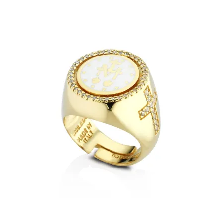 Anello sigillo in argento dorato mis.10 Donna Mediterraneo 