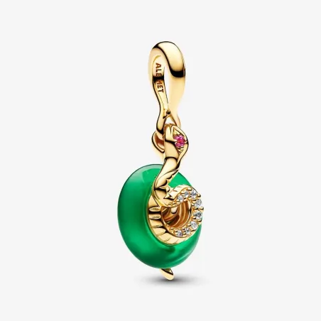 Charm Pendente Serpente Vetro di Murano verde Donna Pandora  763617C01 Pandora
