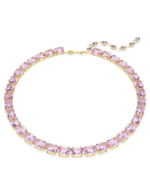 Collana Tennis Millenia Taglio ottagonale Viola Donna Swarovski 