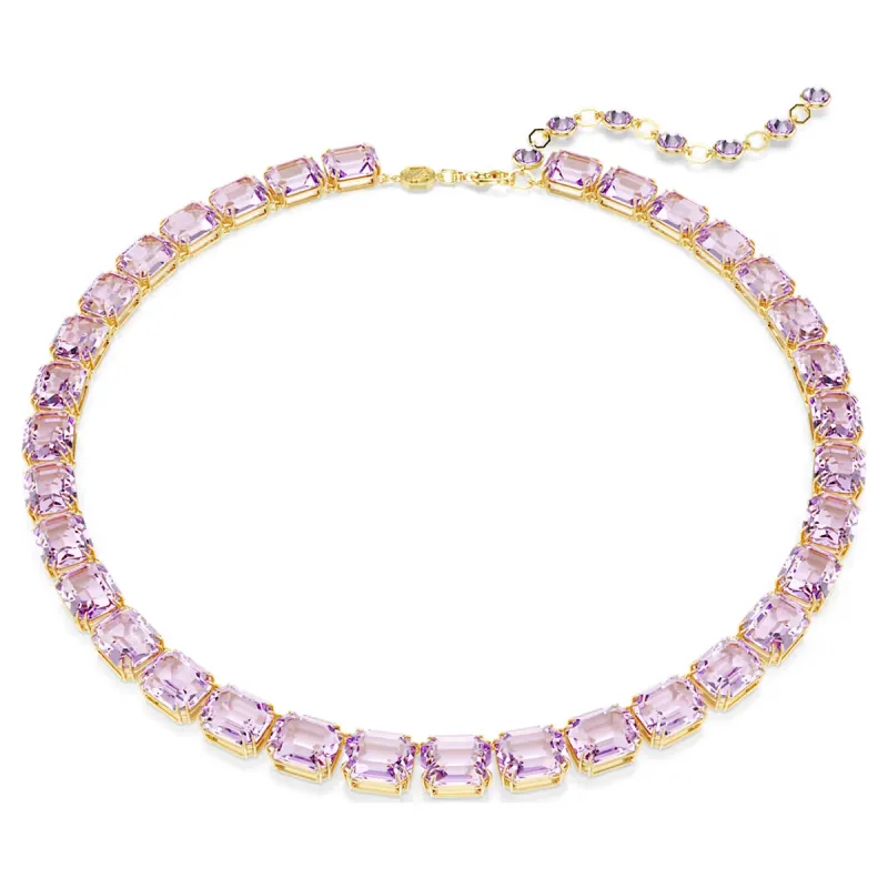 Collana Tennis Millenia Taglio ottagonale Viola Donna Swarovski 