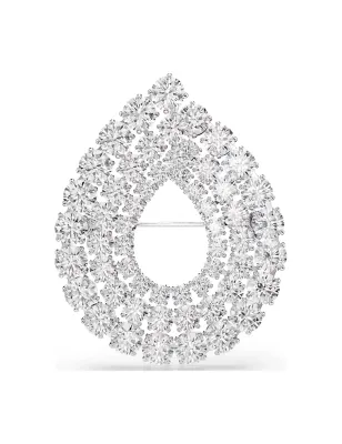 Spilla Matrix Taglio Round Bianca Donna Swarovski 