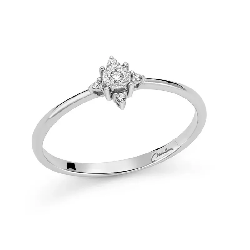 Anello IN ORO BIANCO DIAMANTI 0.02 CT DONNA Miluna I Diamanti Anello IN ORO BIANCO DIAMANTI 0.02 CT DONNA Miluna I Diamanti