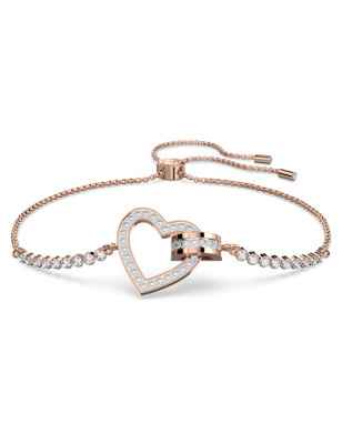 BRACCIALE LOVELY CUORE PLACCATO ORO ROSA DONNA SWAROVSKI 