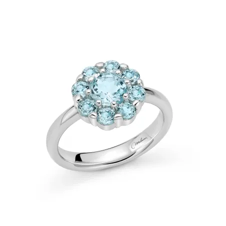 Anello IN ARGENTO CON TOPAZI Donna Miluna Gemma Del Cielo