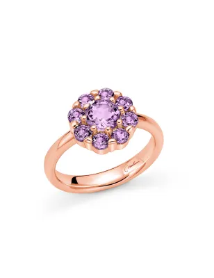 ANELLO IN ARGENTO PLACCATO ORO ROSA E AMETISTE DONNA MILUNA