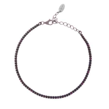 BRACCIALE TENNISMANIA ZIRCONI NERI E FUCSIA AMEN BT1NNR17 Amen
