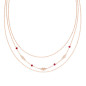 COLLANA MULTIFILO ROSE' CRISTALLI E CUORE DONNA AMEN 