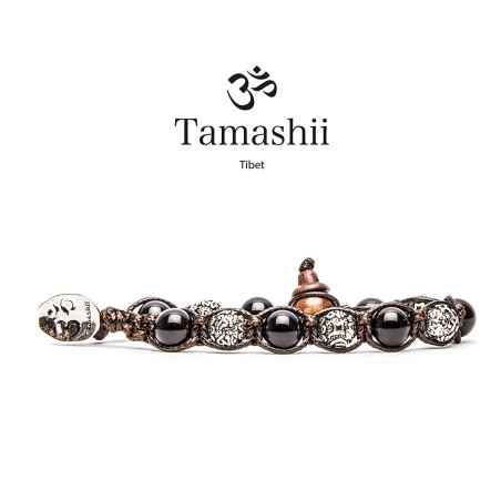 Bracciale con Onice e Argento UOMO-DONNA Tamashii Ruota Della Preghiera