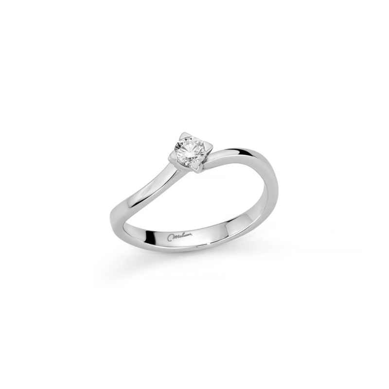 Solitario oro bianco con Diamante 0.20 Ct Donna Miluna I Diamanti Solitario oro bianco con Diamante 0.20 Ct Donna Miluna I Diamanti