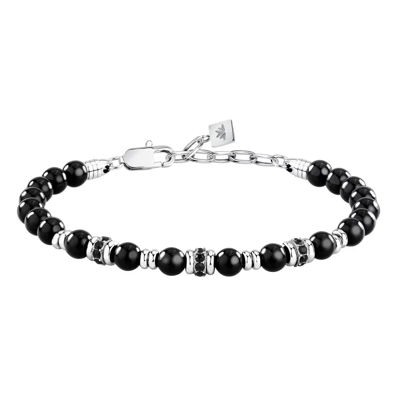 Bracciale Acciaio Onice nero Pietre UOMO Morellato 