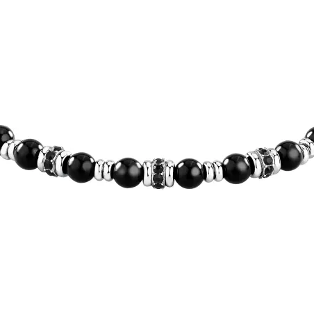 Bracciale Acciaio Onice nero Pietre UOMO Morellato 