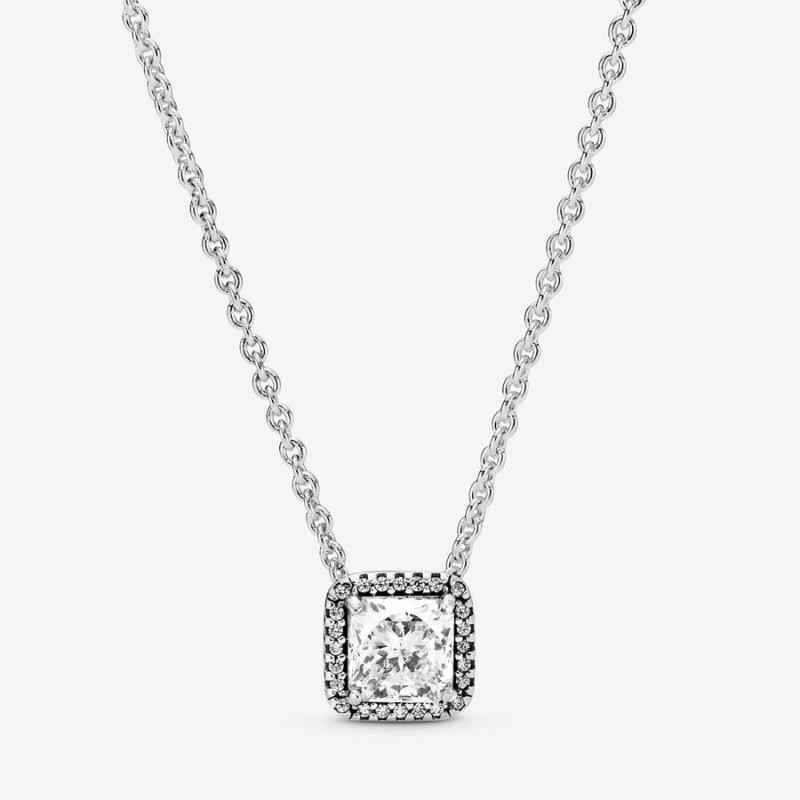 COLLANA CON PUNTO LUCE QUADRATO DONNA PANDORA COLLANA CON PUNTO LUCE QUADRATO DONNA PANDORA