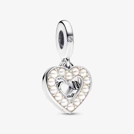 CHARM PENDENTE CUORE PERLE COLTIVATE DONNA PANDORA  792649C01 Pandora