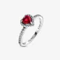ANELLO CUORE IN RILIEVO ROSSO MIS.52 DONNA PANDORA 