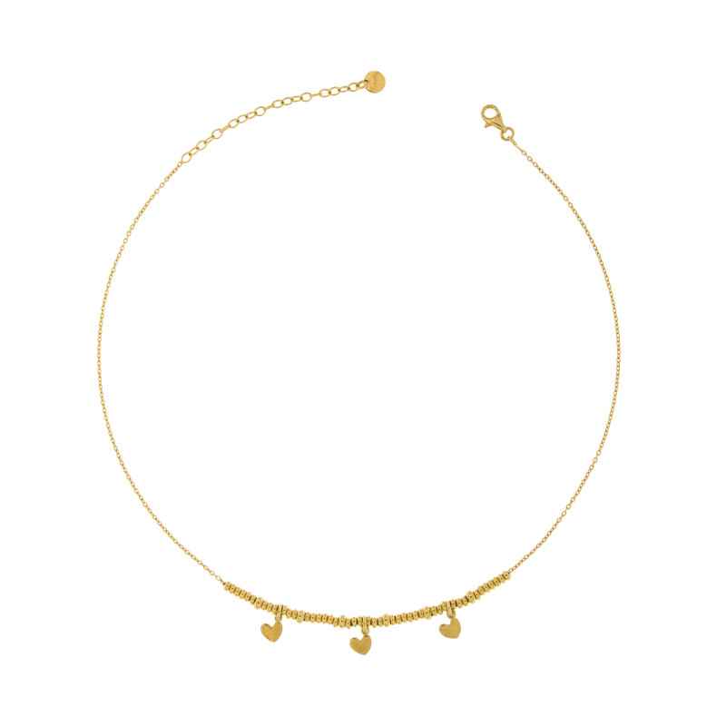 GIROCOLLO MICRO ANELLI CON 3 CUORI RUE DES MILLE GIROCOLLO MICRO ANELLI CON 3 CUORI RUE DES MILLE