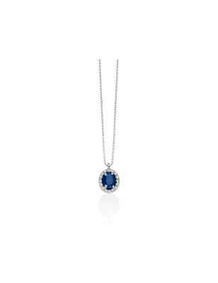 COLLANA ORO ZAFFIRO DIAMANTI DONNA MILUNA LE GEMME CLD4088 Miluna