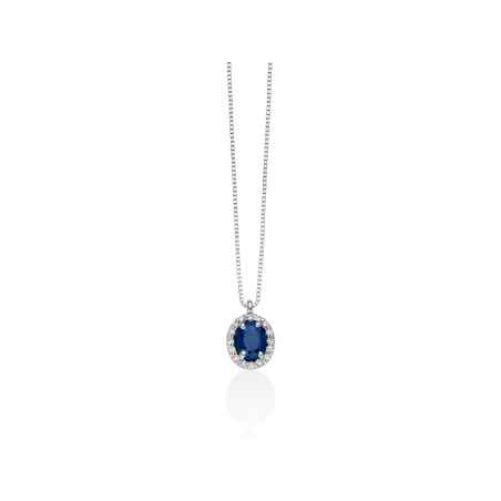 COLLANA ORO ZAFFIRO DIAMANTI DONNA MILUNA LE GEMME CLD4088 Miluna