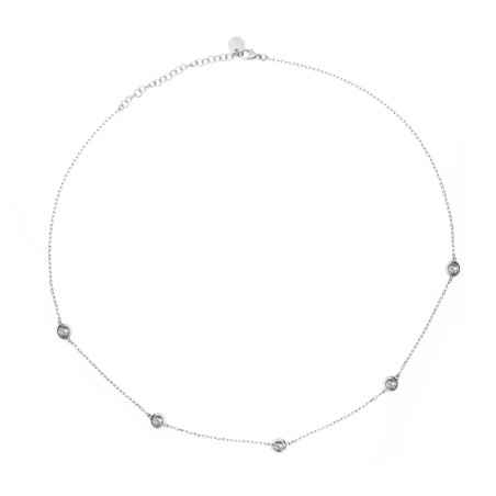COLLANA CON CASTONI TOTAL WHITE DONNA RUE DES MILLE  GRZ 014 M1 RH Rue Ds Mille