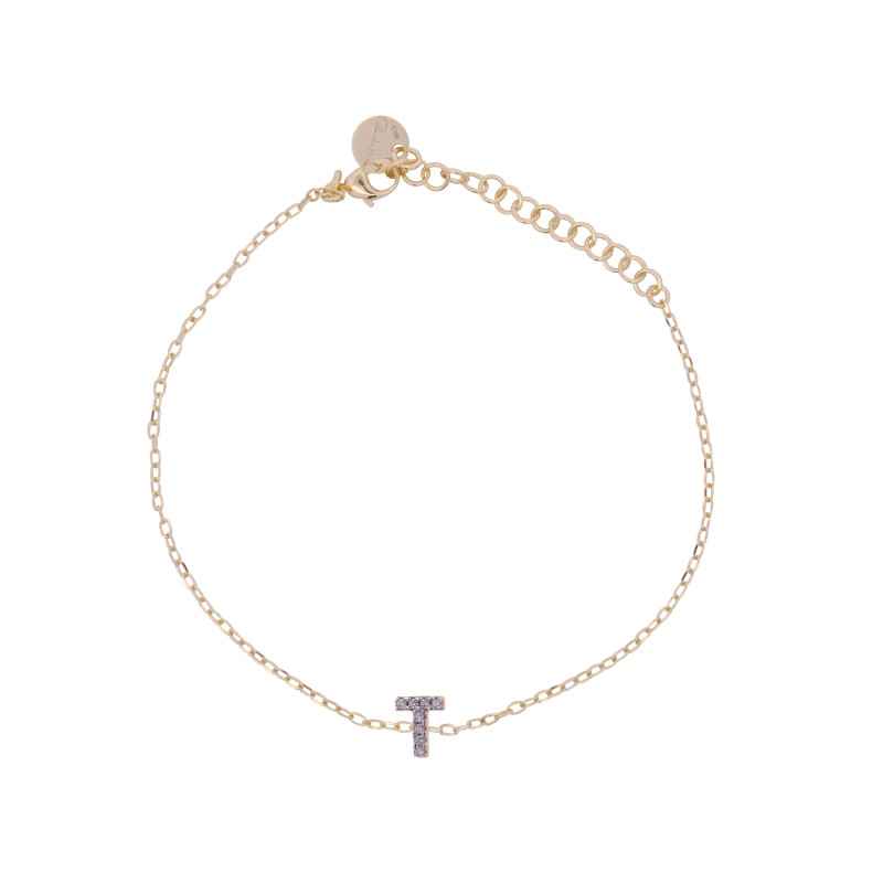 BRACCIALE LETTERA T CON ZIRCONI DONNA RUE DES MILLE BRACCIALE LETTERA T CON ZIRCONI DONNA RUE DES MILLE