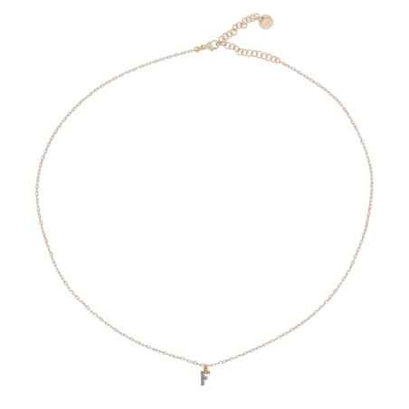 GIROCOLLO LETTERA F CON ZIRCONI RUE DES MILLE