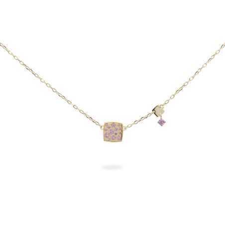 GIROCOLLO QUADRATO PAVE' E MINI CASTONE RUE DES MILLE