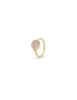 ANELLO CERCHIO PAVE' E CERCHIO PICCOLO ROSA RUE DES MILLE