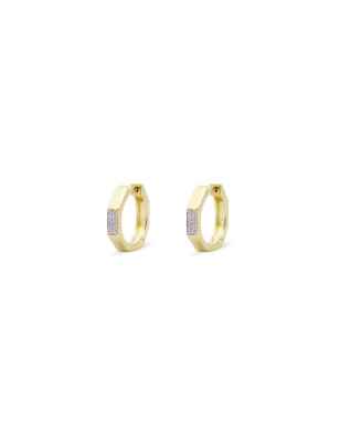 ORECCHINI HOOPS OTTAGONO CON ZIRCONI RUE DES MILLE