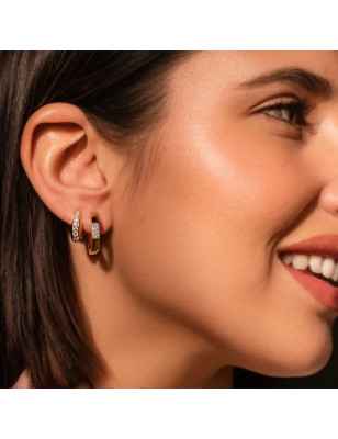 ORECCHINI HOOPS OTTAGONO CON ZIRCONI RUE DES MILLE ORZ-020 M6 AU Rue Ds Mille