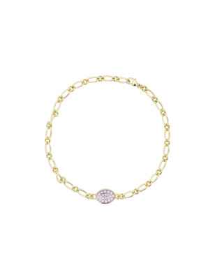 BRACCIALE CATENA CHEVAL OVALE PAVE' RUE DES MILLE