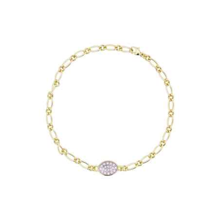 BRACCIALE CATENA CHEVAL OVALE PAVE' RUE DES MILLE