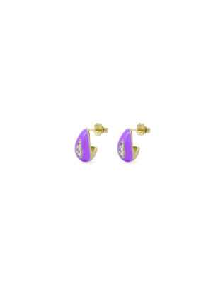 ORECCHINI A GOCCIA SMALTO VIOLA DONNA RUE DES MILLE
