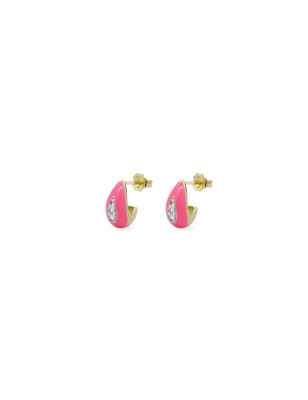 ORECCHINI A GOCCIA SMALTO ROSA DONNA RUE DES MILLE