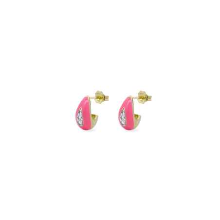 ORECCHINI A GOCCIA SMALTO ROSA DONNA RUE DES MILLE