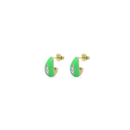 ORECCHINI A GOCCIA SMALTO VERDE DONNA RUE DES MILLE COLORFUN