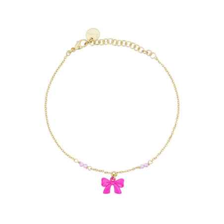 BRACCIALE CON FIOCCO ROSA FLUO DONNA RUE DES MILLE 