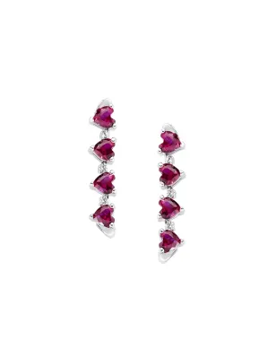 Orecchini Quadricuore Magnetico Rossi Donna Amen  EMHBR Amen