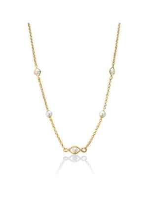 COLLANA ARGENTO DORATO DONNA MILUNA LE PERLE