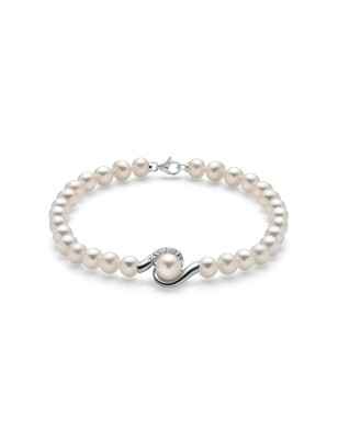 BRACCIALE ORO PERLE DIMANTI DONNA MILUNA LE PERLE