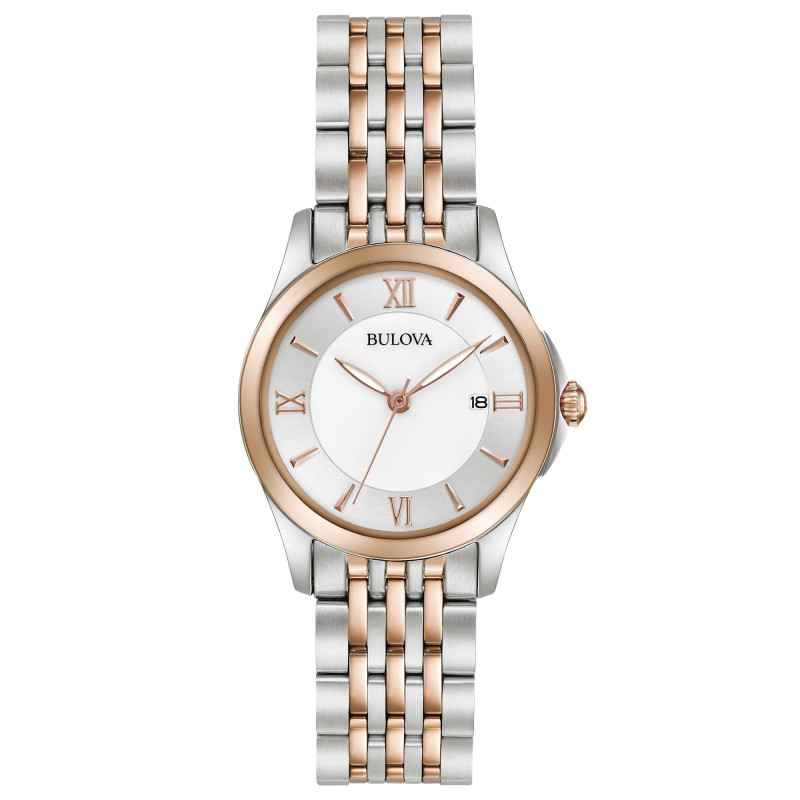 OROLOGIO AL QUARZO BICOLORE ORO ROSA MADREPERLA DONNA BULOVA CLASSIC