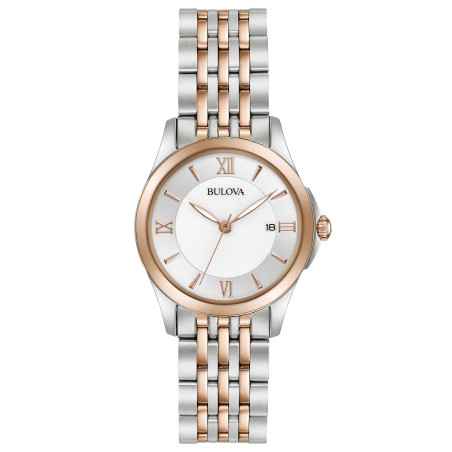 OROLOGIO AL QUARZO BICOLORE ORO ROSA MADREPERLA DONNA BULOVA CLASSIC