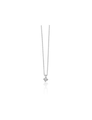 COLLANA PUNTO LUCE ORO BIANCO DONNA MILUNA I DIAMANTI