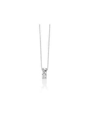COLLANA PUNTO LUCE ORO BIANCO DONNA MILUNA I DIAMANTI