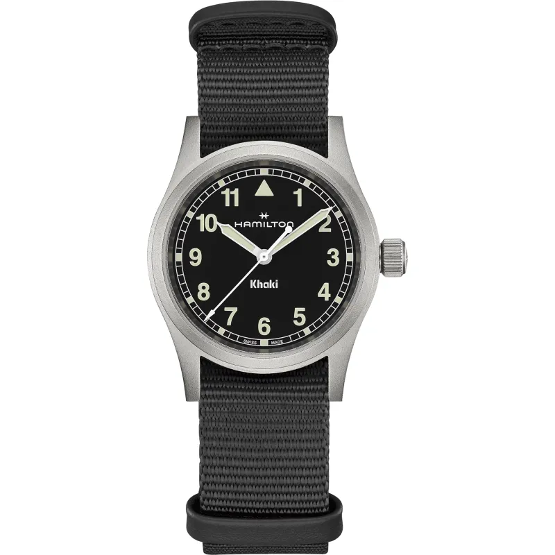 OROLOGIO AL QUARZO 33MM CINTURINO NATO NERO DONNA HAMILTON KHAKI OROLOGIO AL QUARZO 33MM CINTURINO NATO NERO DONNA HAMILTON KHAKI