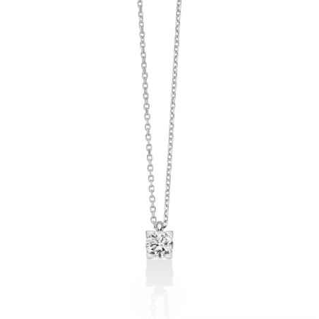 COLLANA PUNTO LUCE ORO BIANCO DONNA MILUNA I DIAMANTI CLD4512-030 Miluna