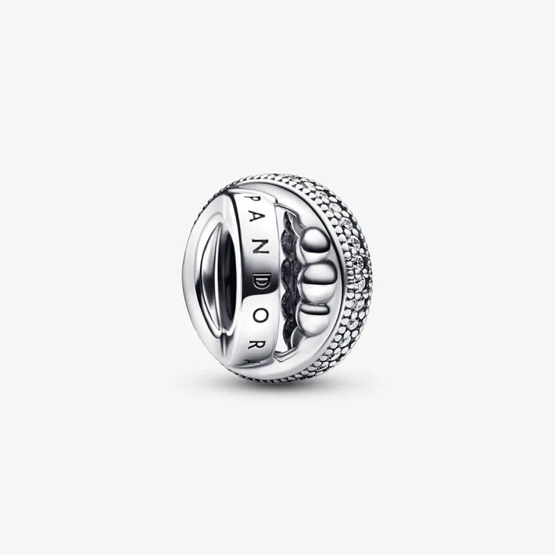Charm Tripla Fascia Logo Pavé Sfere DONNA Pandora Charm Tripla Fascia Logo Pavé Sfere DONNA Pandora