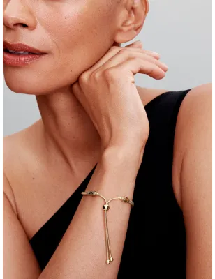 Bracciale dorato con chiusura scorrevole Donna Pandora