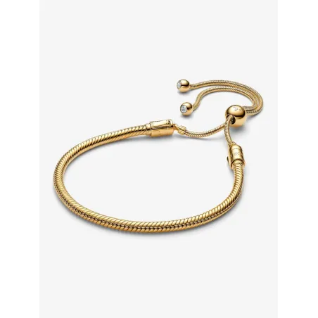 Bracciale dorato con chiusura scorrevole Donna Pandora