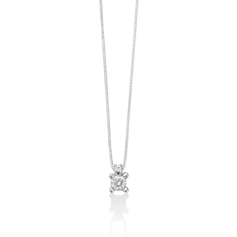 Collana Collier Punto Luce oro bianco Diamanti 0.13 Ct Donna Miluna Collana Collier Punto Luce oro bianco Diamanti 0.13 Ct Donna Miluna