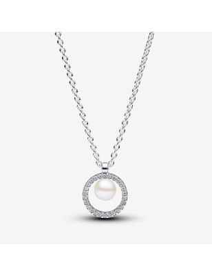 COLLANA CON PERLA ACQUA DOLCE E PAVE' PANDORA